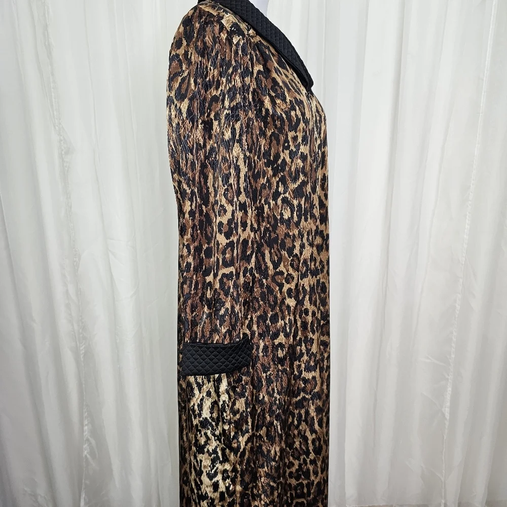Vintage Kathleen Usherwood Leopard Print House Coat House Dress Caftan Mumu Sm